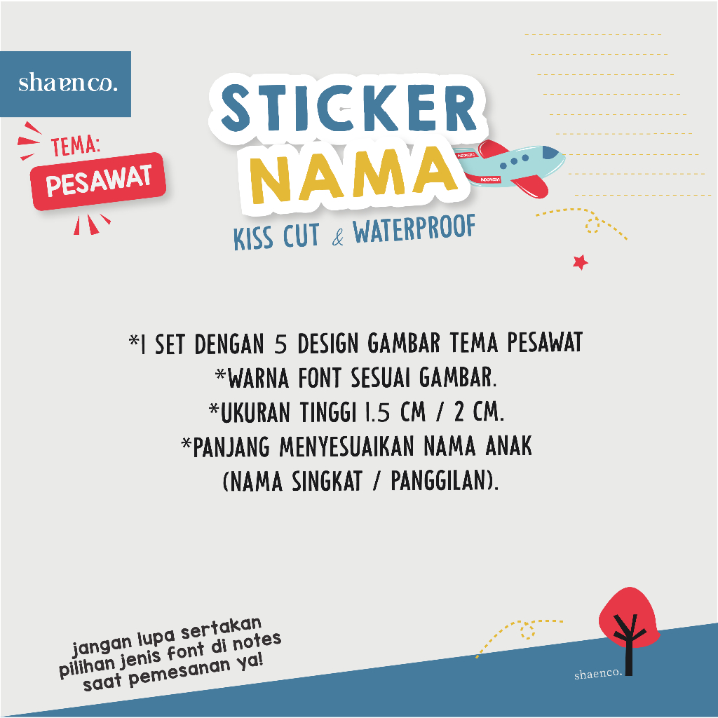 

Ay00! STIKER LABEL NAMA ANAK COWO BOYS PESAWAT WATERPROOF MURAH CUSTOM