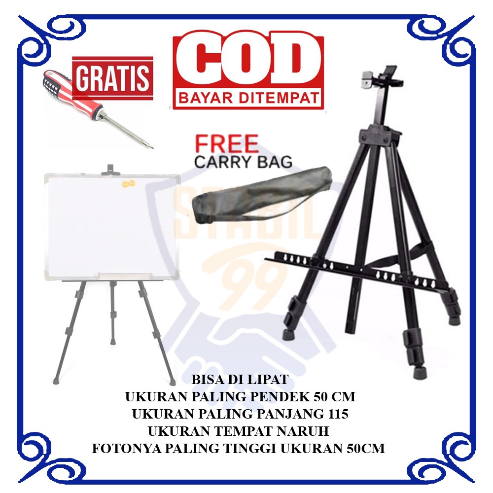 

Tripod Lipat Portable Dudukan Papan Tulis Standing Whiteboard Alumunium White Board