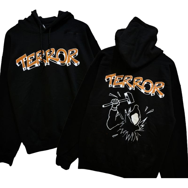 Jumper Hoodie Terror Official - Hammer Triple B Records Hoodie Bahan Cotton Fleece