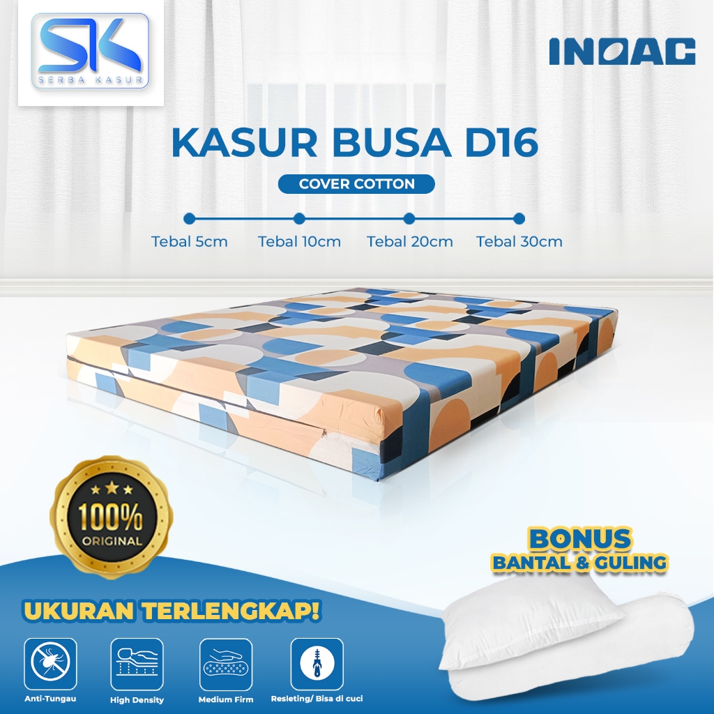 ⁣⁣⁣⁣Kasur Busa INOAC Original EPV D16 Garansi Resmi 10 Tahun Cover Katun Semua Ukuran | 200x180 | 20