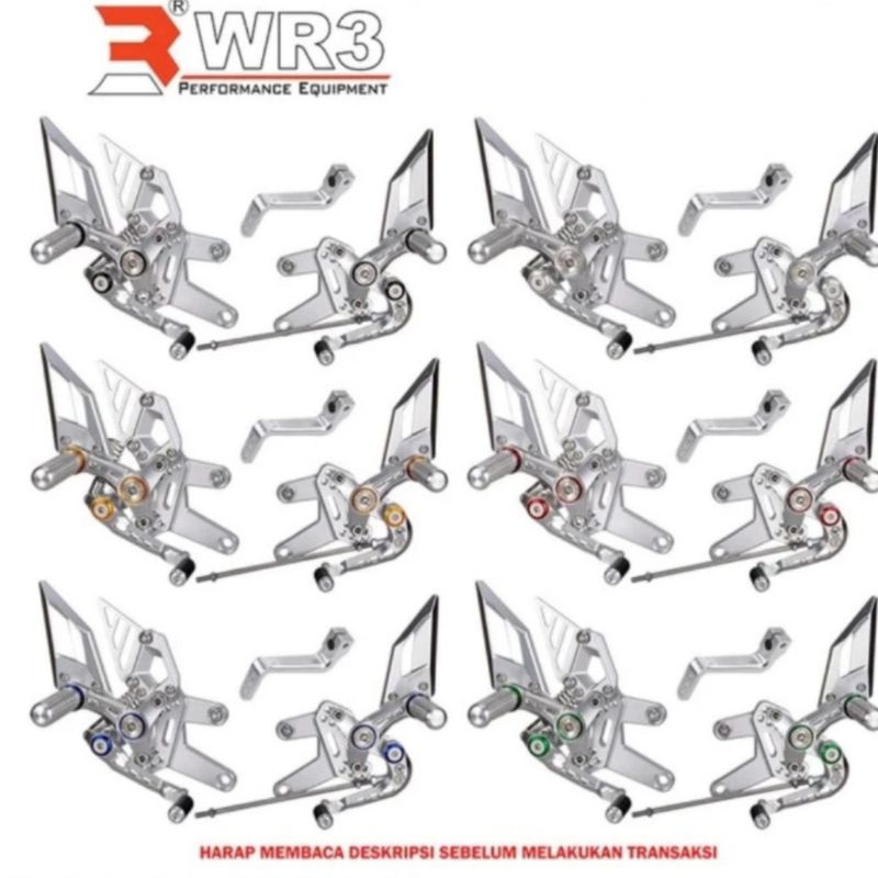 Footstep Step Underbone Racing WR3 RS-Series CBR250RR CBR 250RR 250 RR Silver