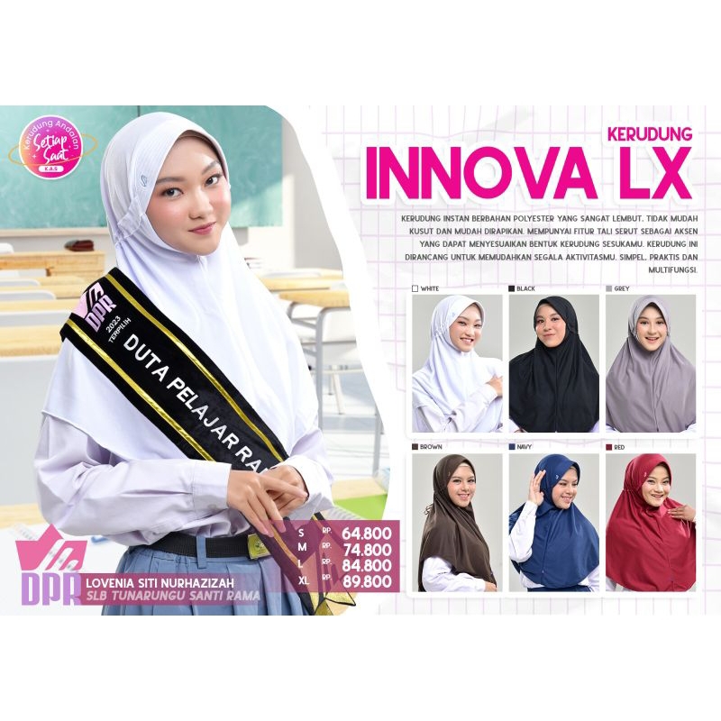 Rabbani | Kerudung Serut An Innova LX (pita dalam)