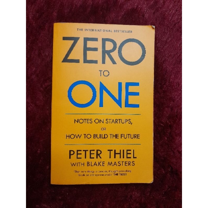 Zero to One Peter Thiel & Blake Masters Second Hand Preloved Buku Bekas Asli Bahasa Inggris English 