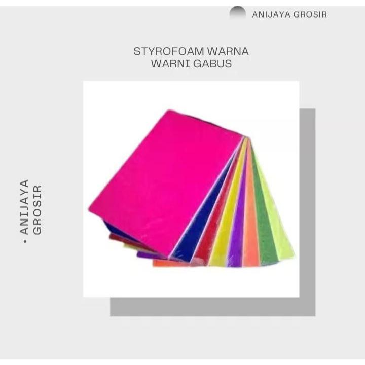 

STYROFOAM GABUS WARNA WARNI ukuran 40 x 60 cm High Quality pori-pori kecil