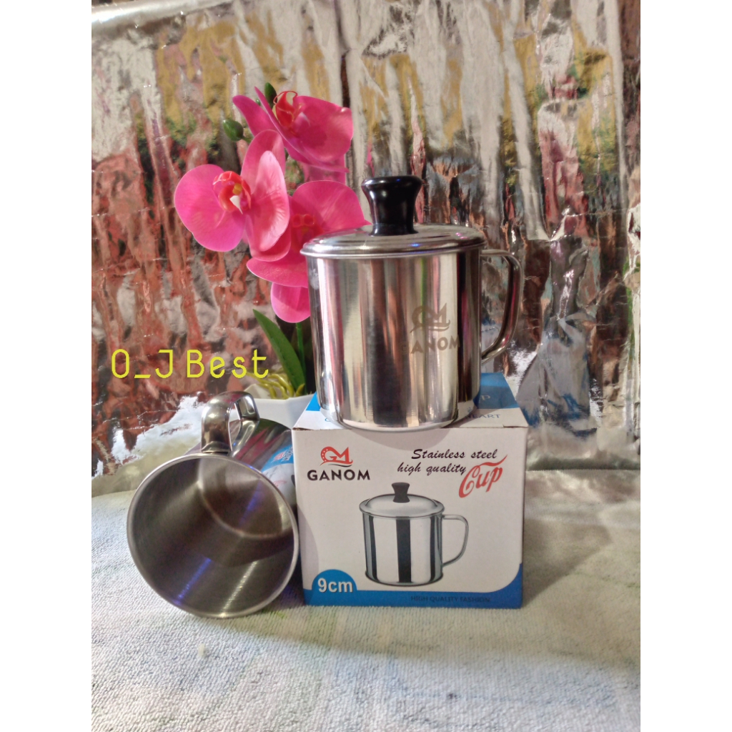 Mug stainless / Cangkir / gelas stainless / Mug Stainless Gelas Cangkir Kopi + Tutup Teh Mug Rumah M