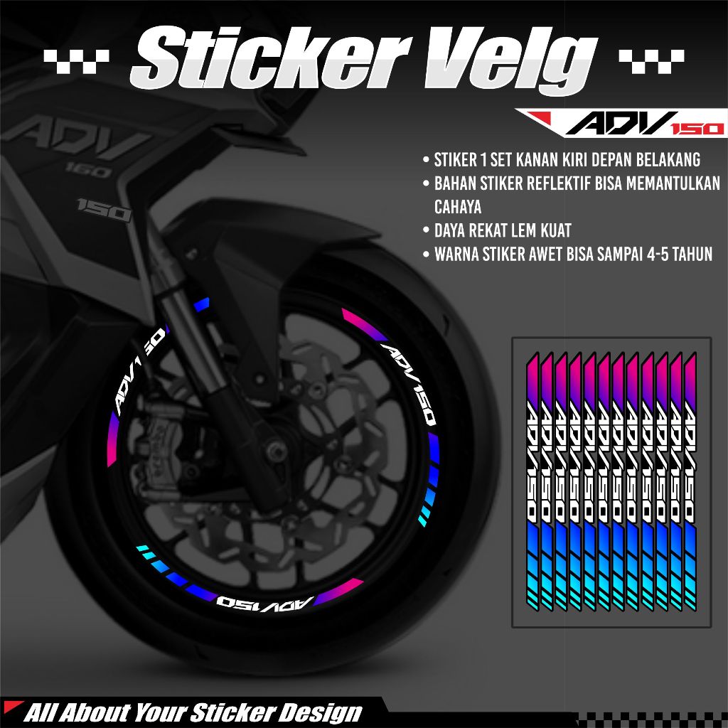Stiker Cutting Velg Adv 150 - Sticker List VELG Honda ADV 150 JP 01