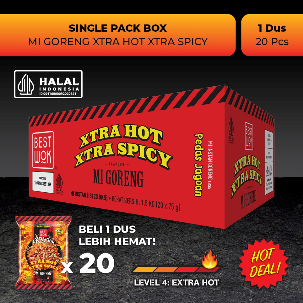 

Best Wok Mi Goreng Xtra Hot Xtra Spicy Dus 20 Pcs