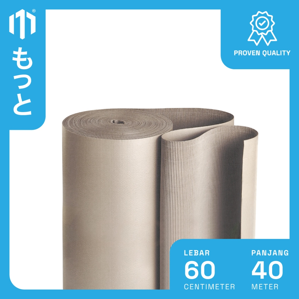 

Single Face / Corrugated Roll Ukuran 60 CM x 40 M - Karton Lembar Untuk Packing - Motto Single Face