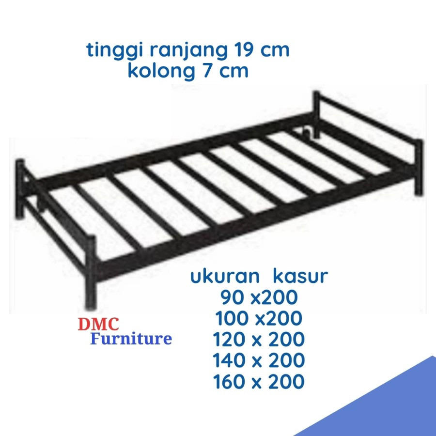 Ranjang besi sorong ranjang pendek ranjang besi minimalis