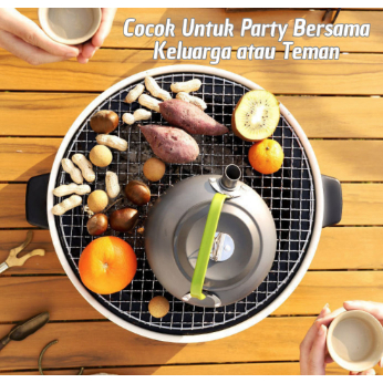 Alat Pemanggang Bulat Barbeque Grill Pan Multifungsi / Bakaran Sate Portable murah
