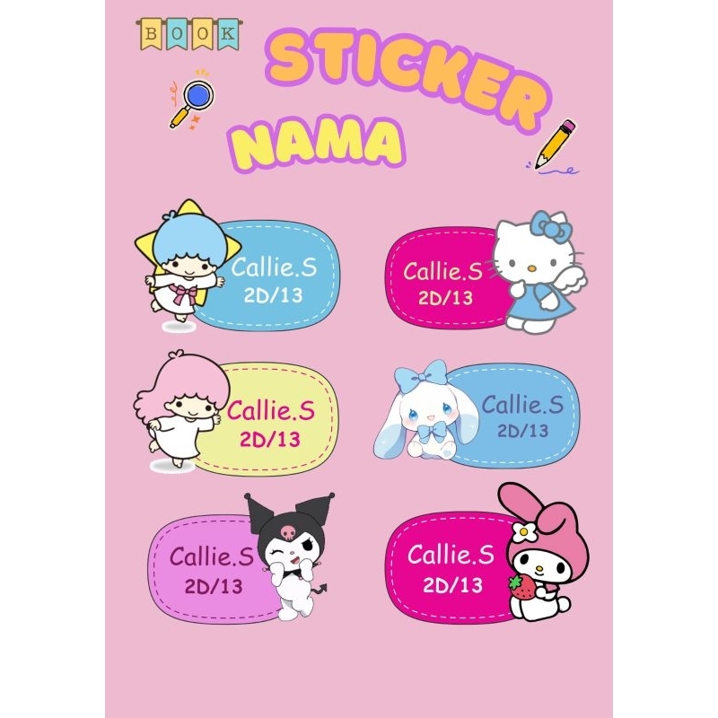 

stiker nama anak cewek| stiker sanrio cinnamonroll kuromi| sticker bear