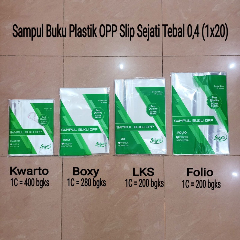 

Sampul buku plastik ukuran LKS harga perbungkus isi 20 lembar