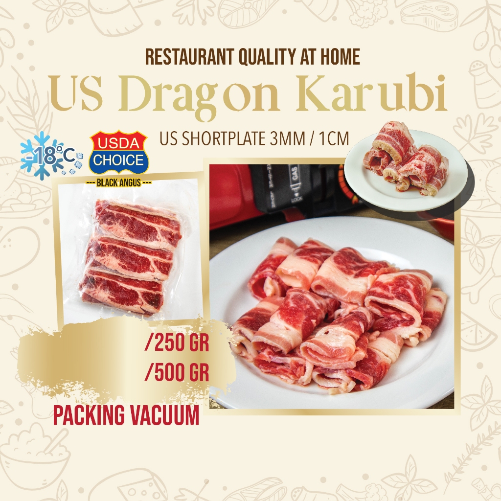 

US Dragon Karubi Shortplate bbq daging slice beef slice