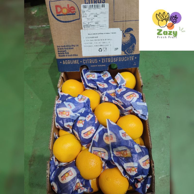 

JERUK IMPORT VALENCIA AFRICA SZ'64 DOLE/ KG MANIS SEGAR, BANYAK AIR