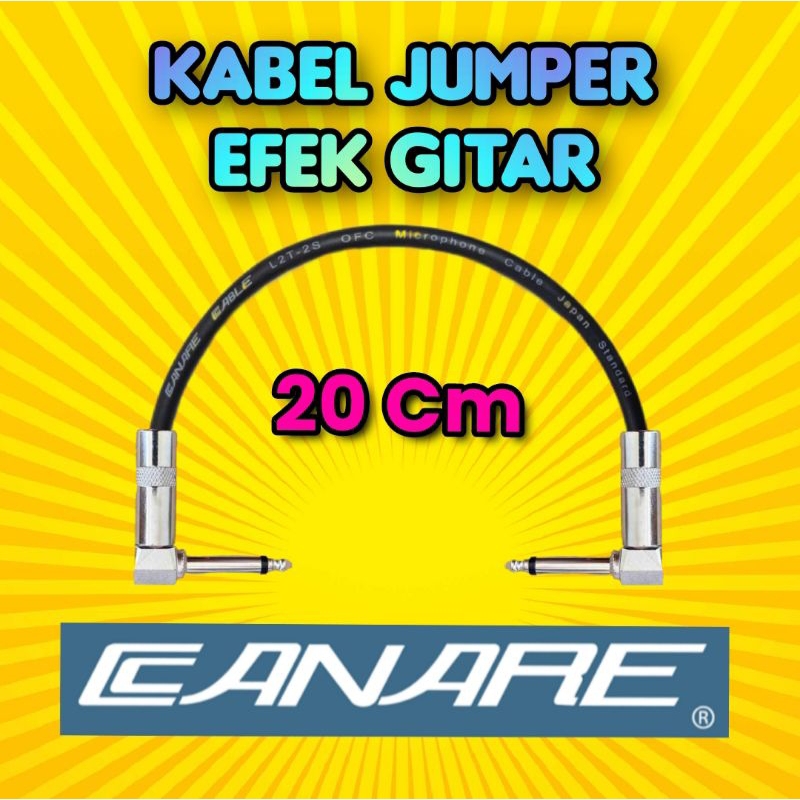 kabel jumper efek gitar panjang 20 cm menggunkan kabel canare low noise