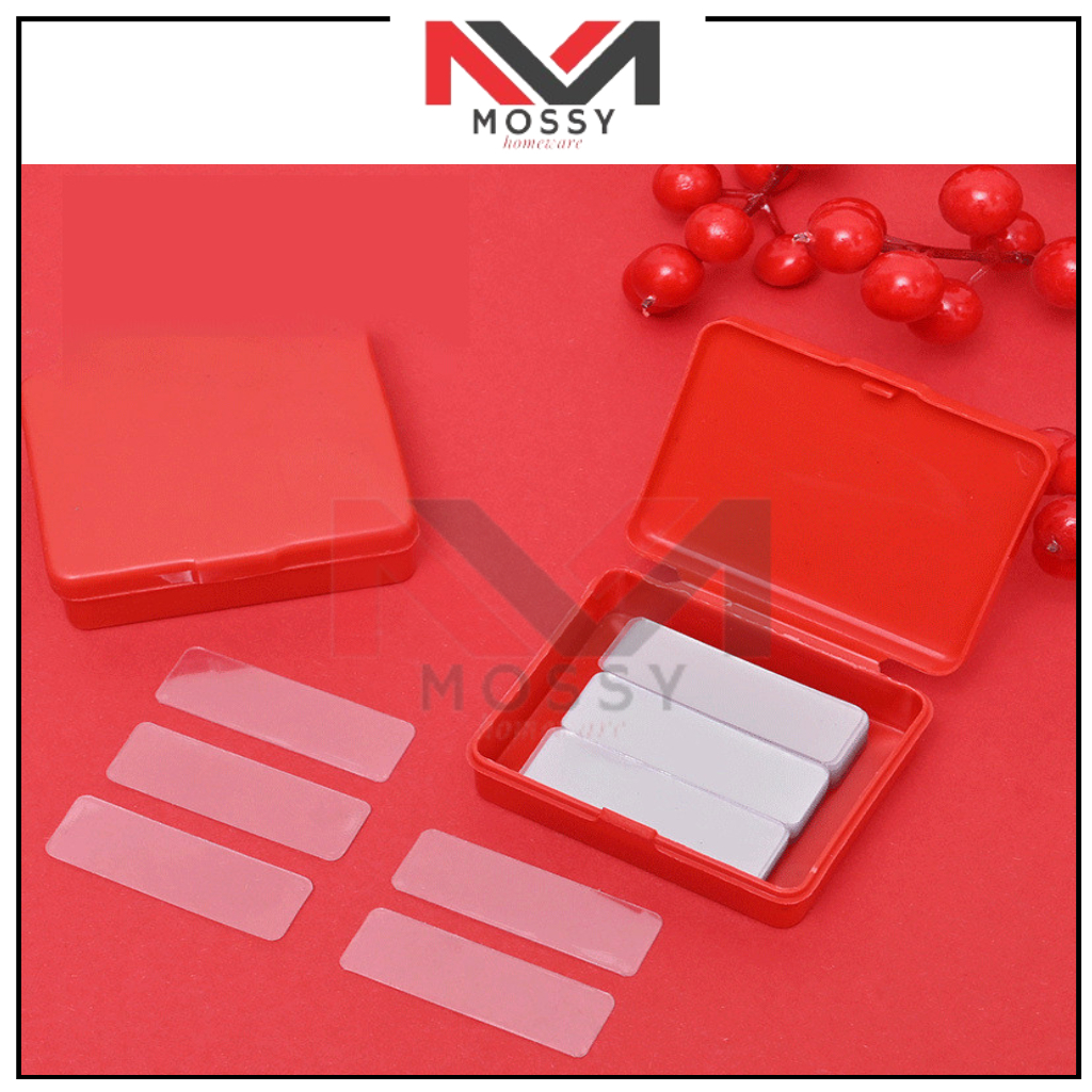 

MOSSY Perekat Sticker Double Tape Mini Transapran isi 60 pcs per Box / Nano Tape Bening Anti Air Serbaguna