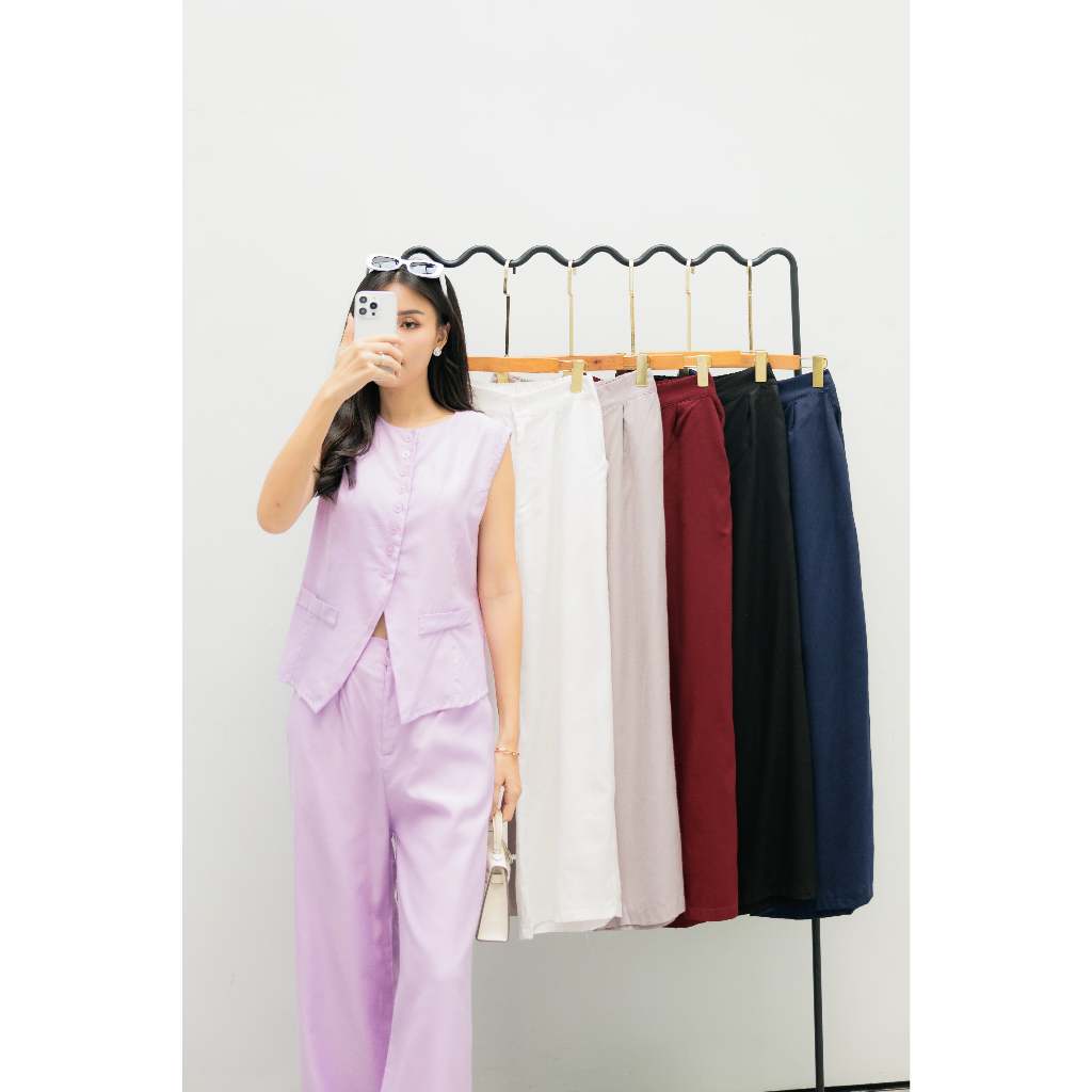 Kyla Vest Set / Set Vest Wanita / Set Vest dan Celana / One Set Vest / Vest Set Wanita / Setelan Ves