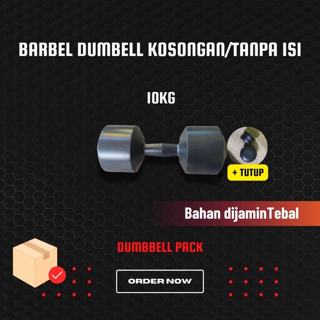 Original Barbel / Bumbbel Kosongan 10Kg Tanpa Isi / Warna Tanpa Isi