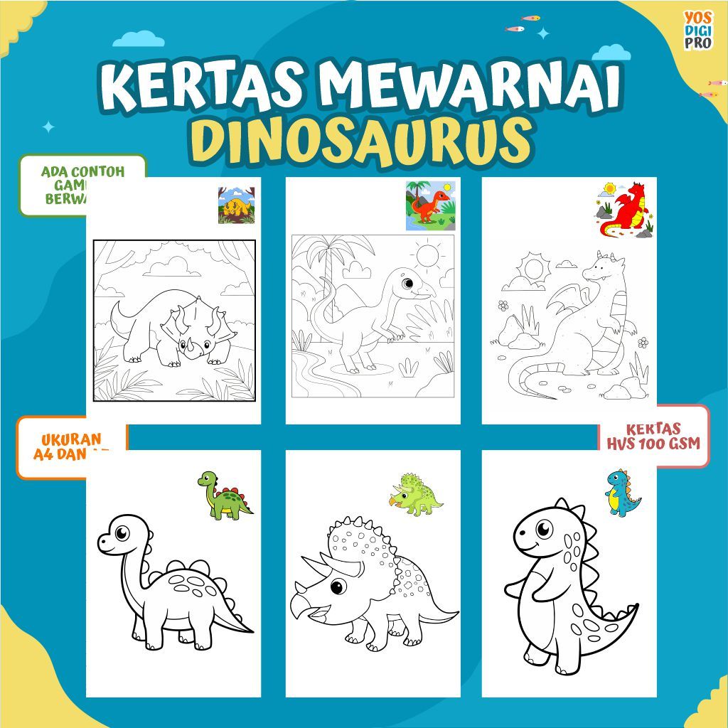 

Kertas Mewarnai Gambar Dinosaurus Untuk Anak Mewarnai