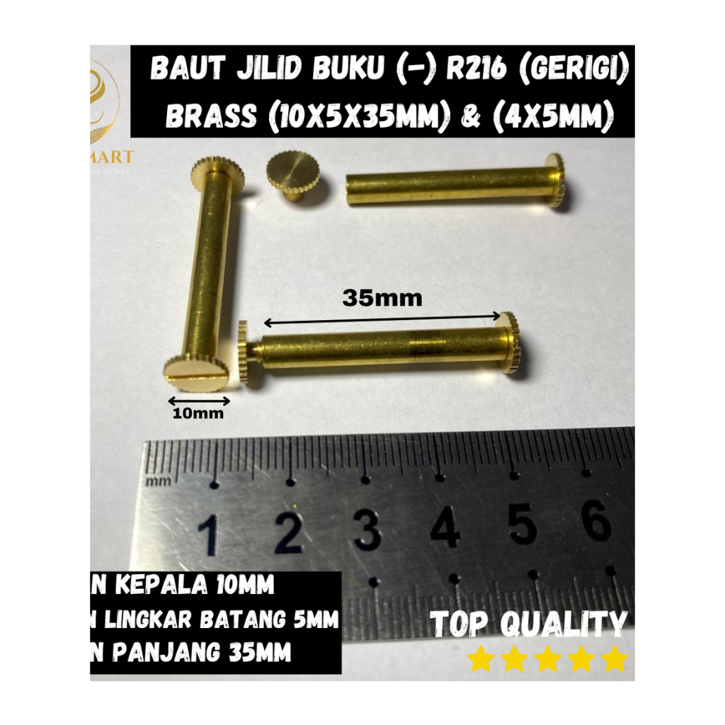 

BAUT JILID BUKU (-) R216 (GERIGI) BRASS (10X5X35MM) & (4X5MM)