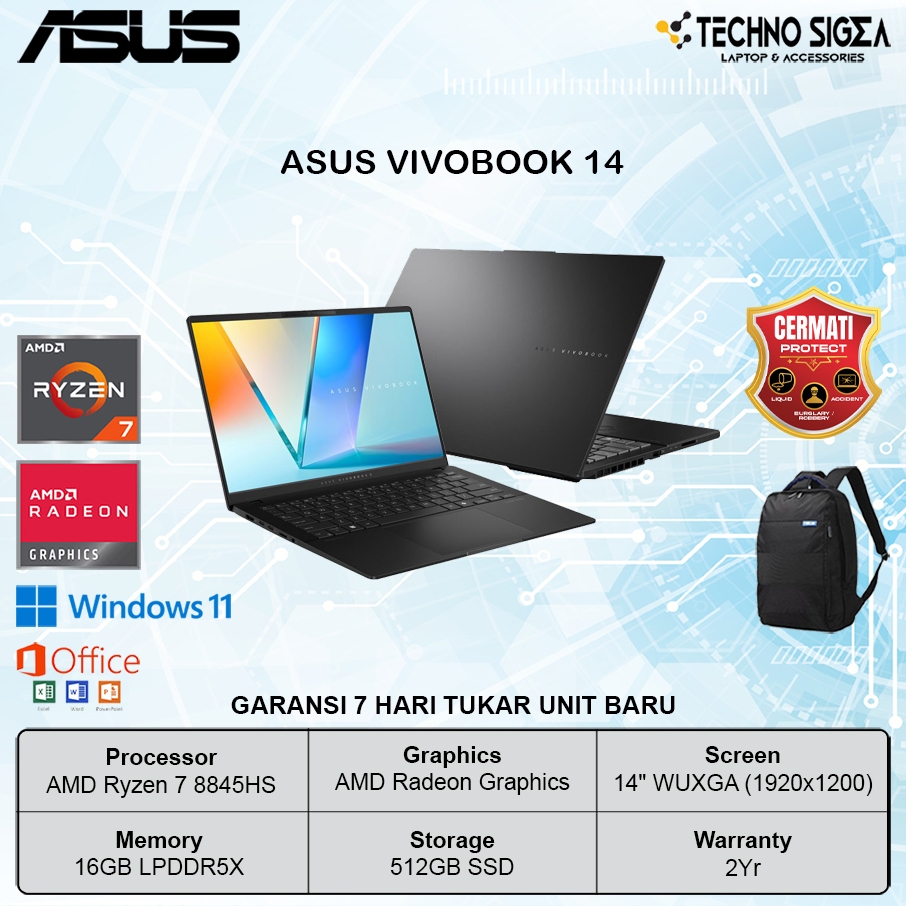 ASUS Vivobook 14 OLED M5406UA Ryzen 7 8845HS 16GB 512GB 14.0 WUXGA