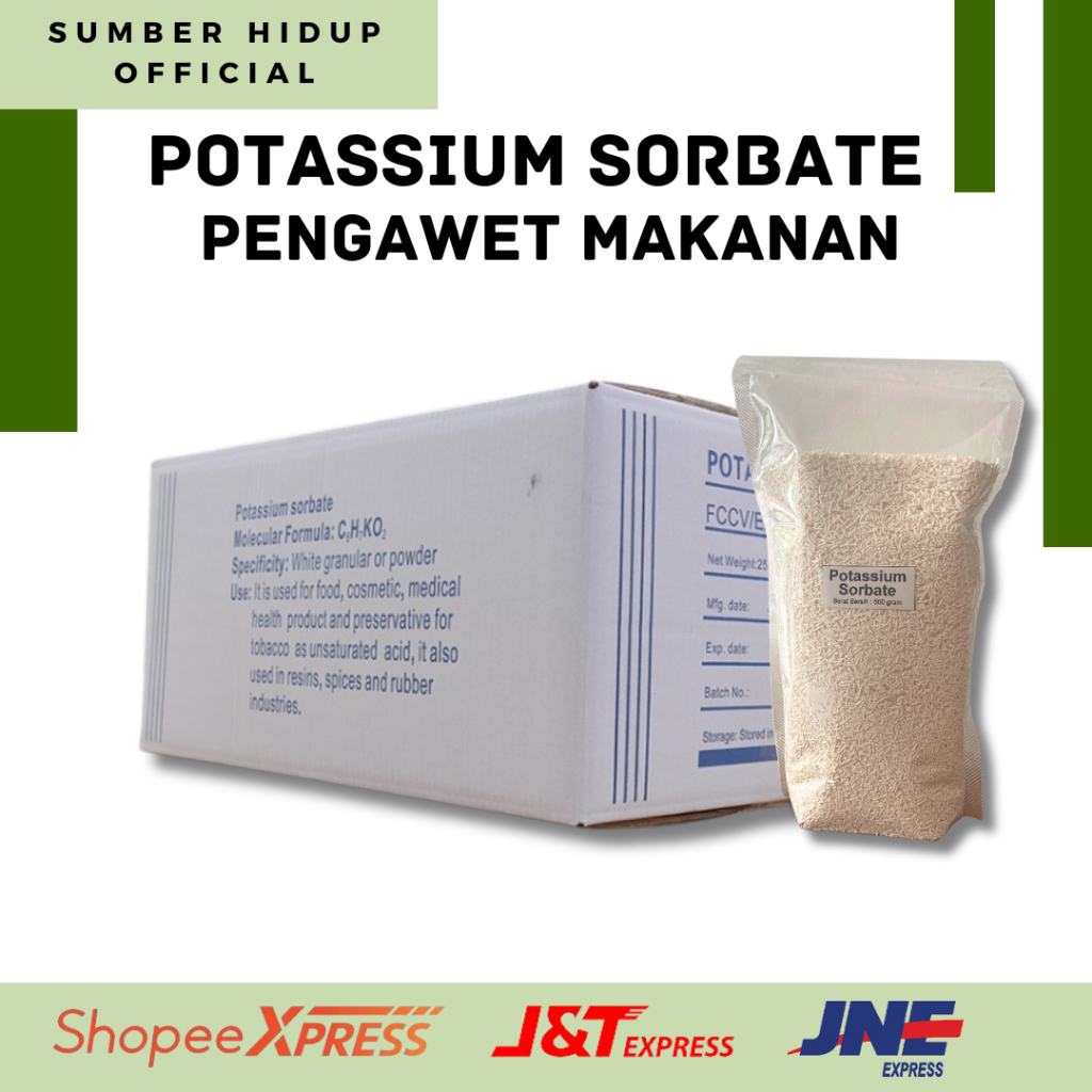 

PENGAWET MAKANAN POTASSIUM SORBATE / KALIUM SORBATE / PENGAWET FOOD GRADE 1 DUS
