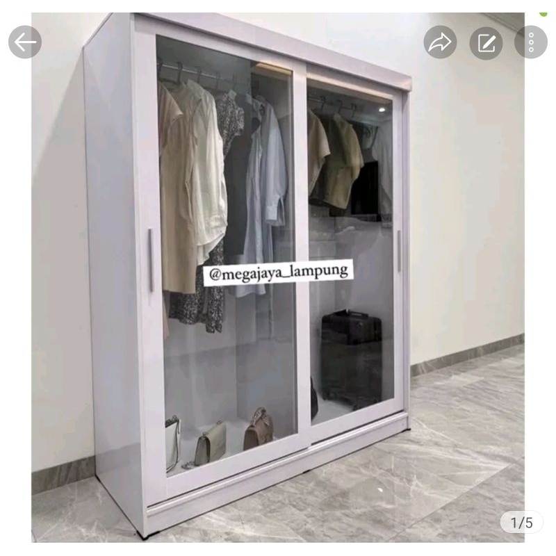 Megajaya Lemari sliding mdf full gantung gamis