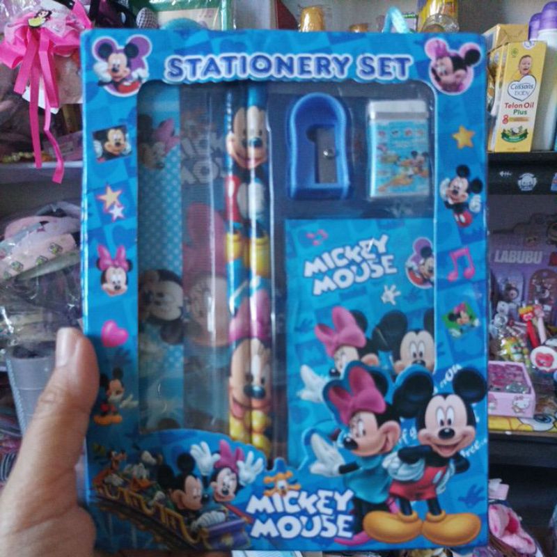 

HR Set alat tulis Mickey mouse pesil rautab penggaris anak set kado lucu