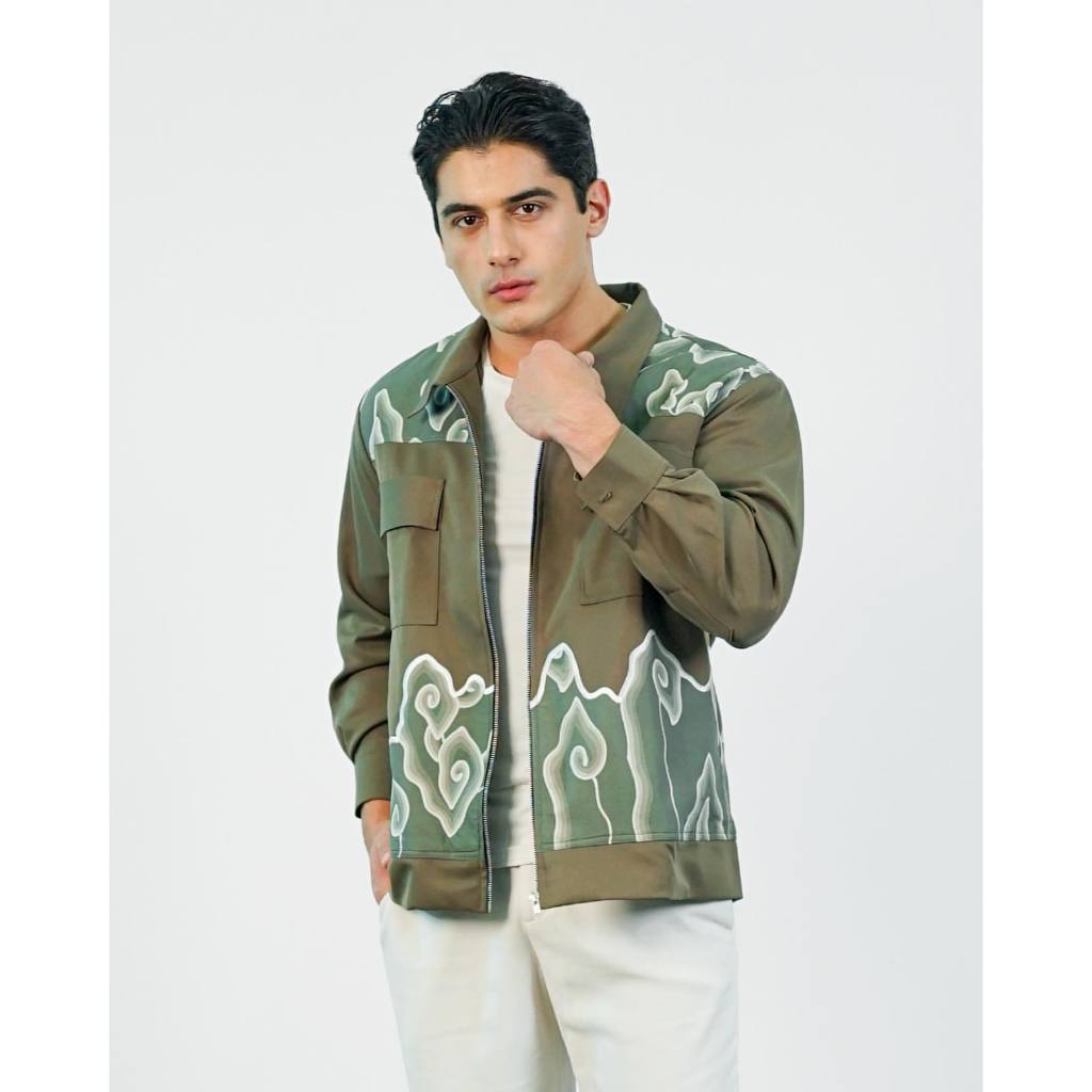 BATIK TRUSMI Jaket Batik Pria Premium Batik Tulis Mega Mendung Clark KLRY