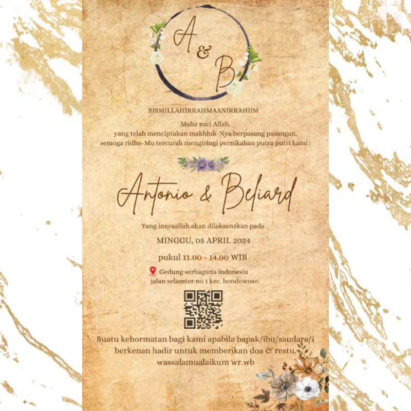Desain surat undangan / desain surat undangan rustic theme