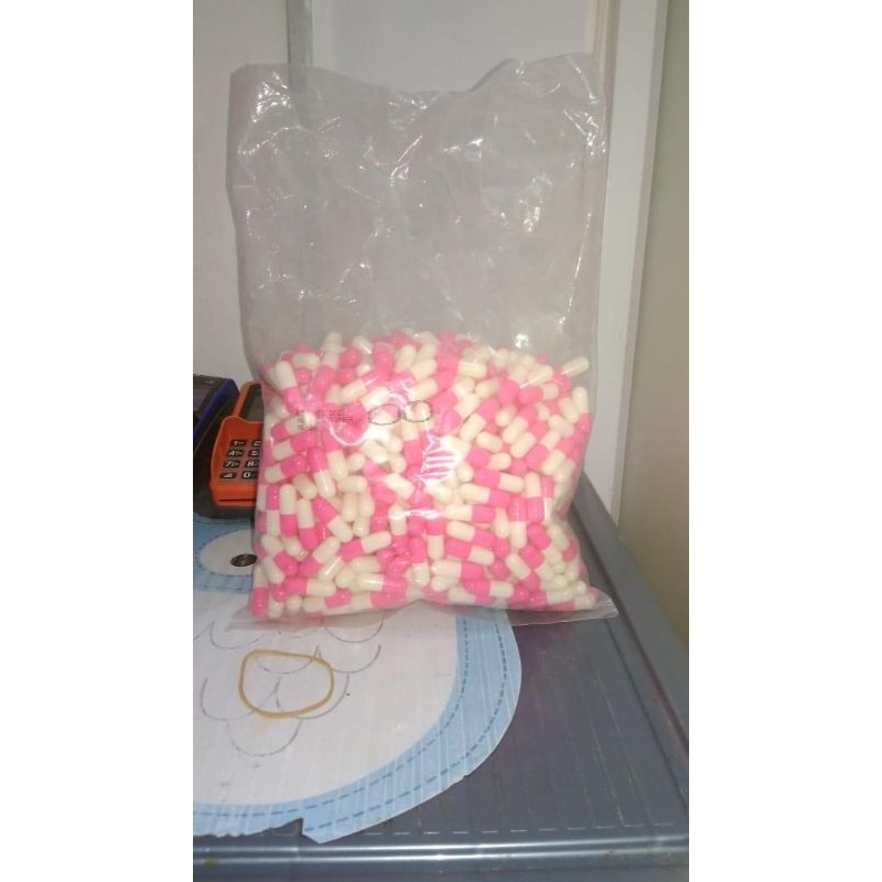 ✅New Cangkang Kapsul Kosong Putih Pink No. 00 1 Pack isi 1000 pcs⭐️⭐️⭐️⭐️⭐️