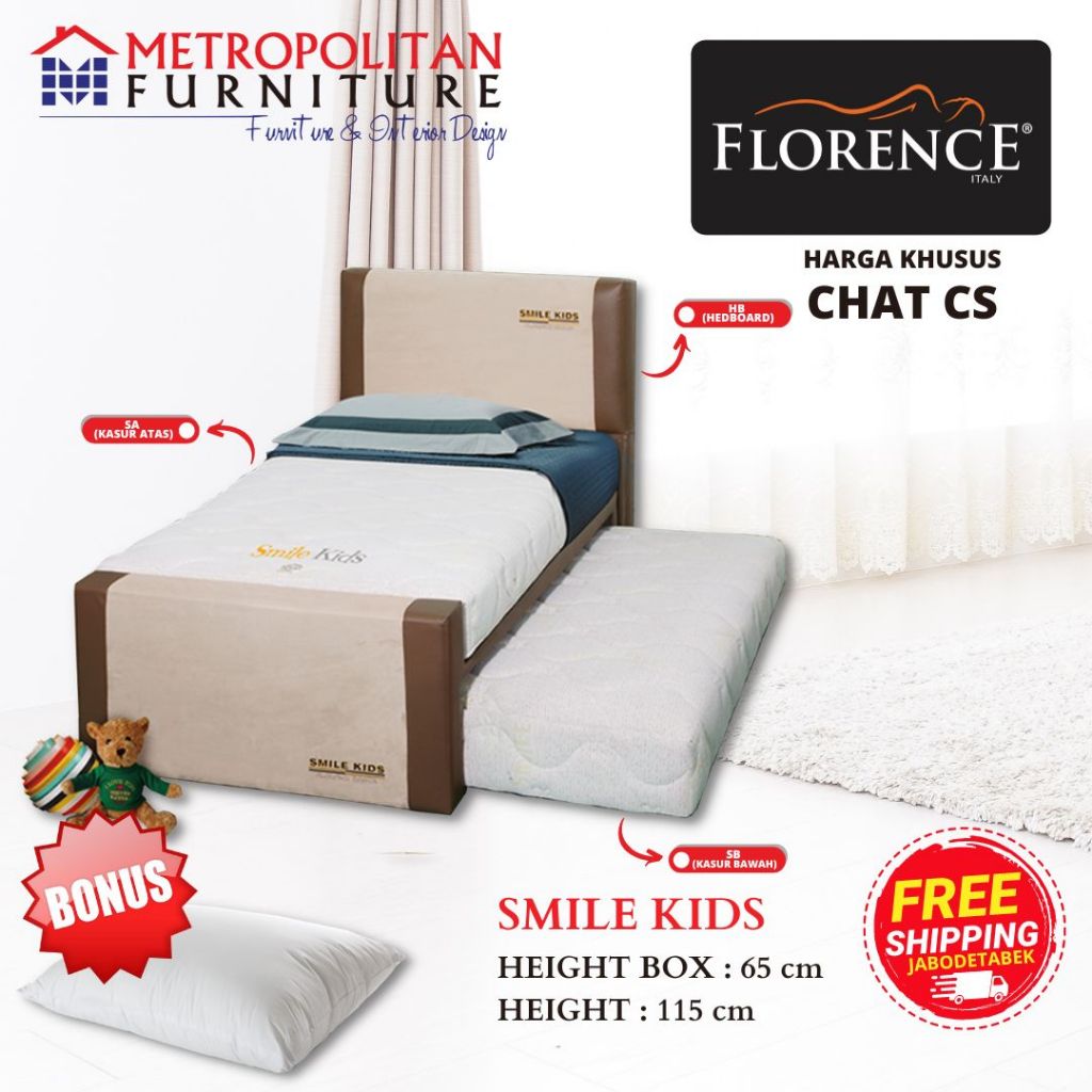 Kasur Springbed Florence Smile Kids 3in1 Spring bed Anak Matras Sorong