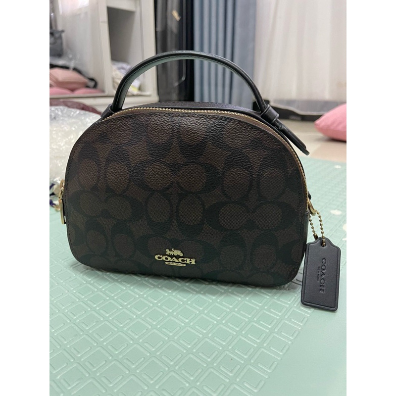 [Peloved] Tas Coach Serena Satchel Signature Brown Black (100%) Original Authentic