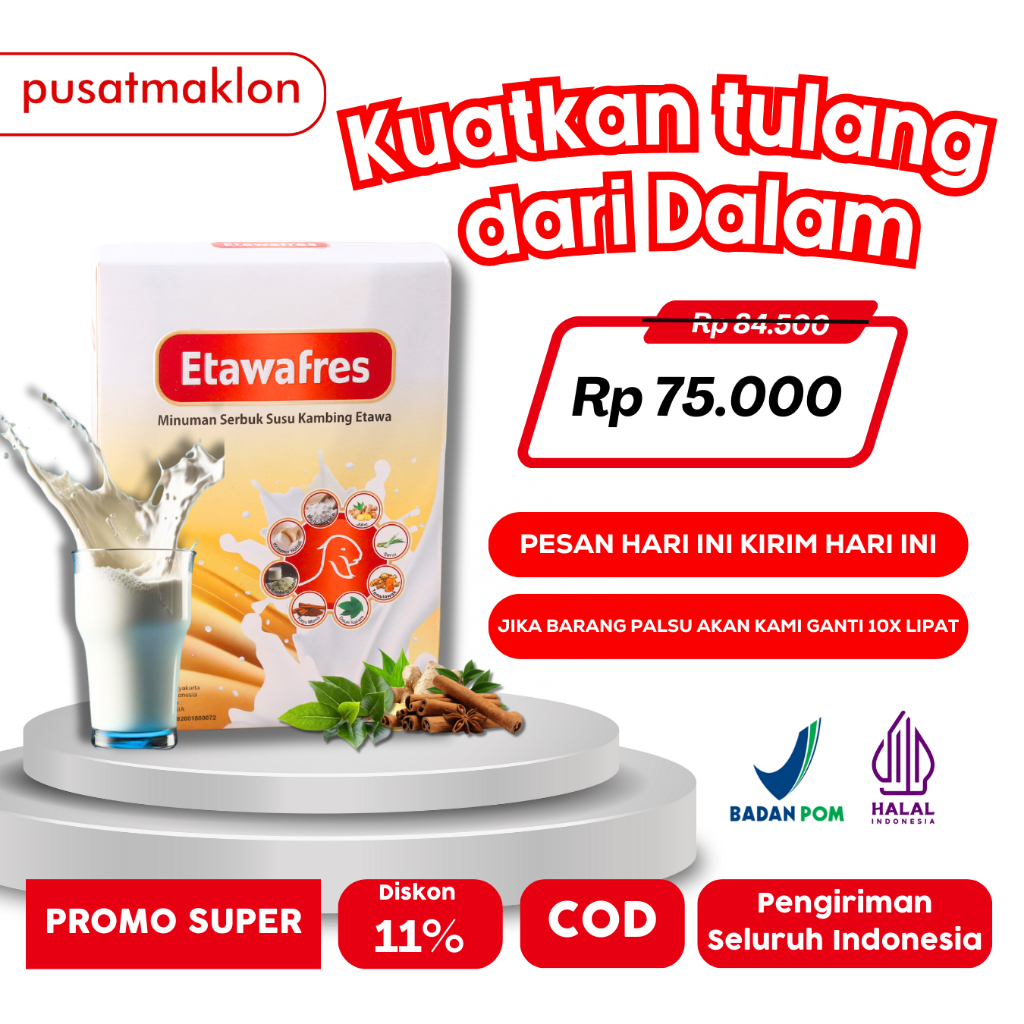 

Susu Etawa Herbal untuk susu sendi dan nyeri tulang Etawafres 200 gr BPOM