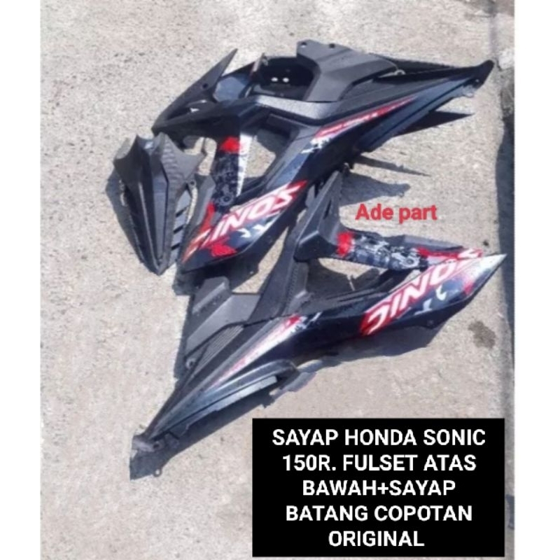 COVER SAYAP. HONDA. SONIC 150R. 1SET ATAS BAWAH+SAYAP BATANG COPOTAN ORIGINAL