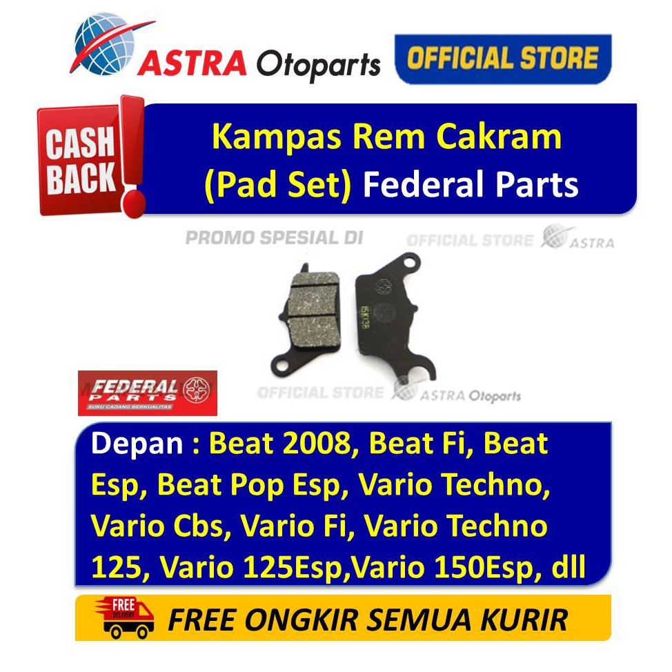 Kampas Rem Depan Matic Honda (BEAT,VARIO,SCOOPY)