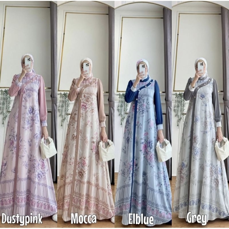 GAMIS JANNAH CERUTY DRESS SET HIJAB ORIGINAL GLAMZ