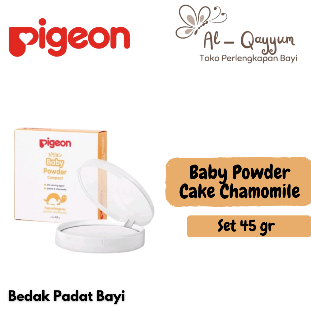 Bedak Padat Bayi | PIGEON Baby Powder Cake Chamomile Set 45 gr