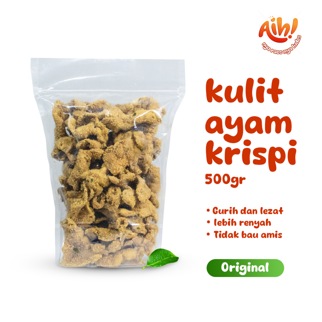 

500gr Aih Kulit Ayam Krispi / Kulit Ayam Crispy Premium Daun Jeruk