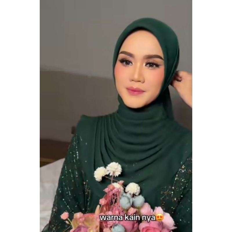 HIJAB INSTAN DRAPER +PASMINA /LAYER HIJAB INSTAN MALAYSIA/NIKAH PENGANTIN