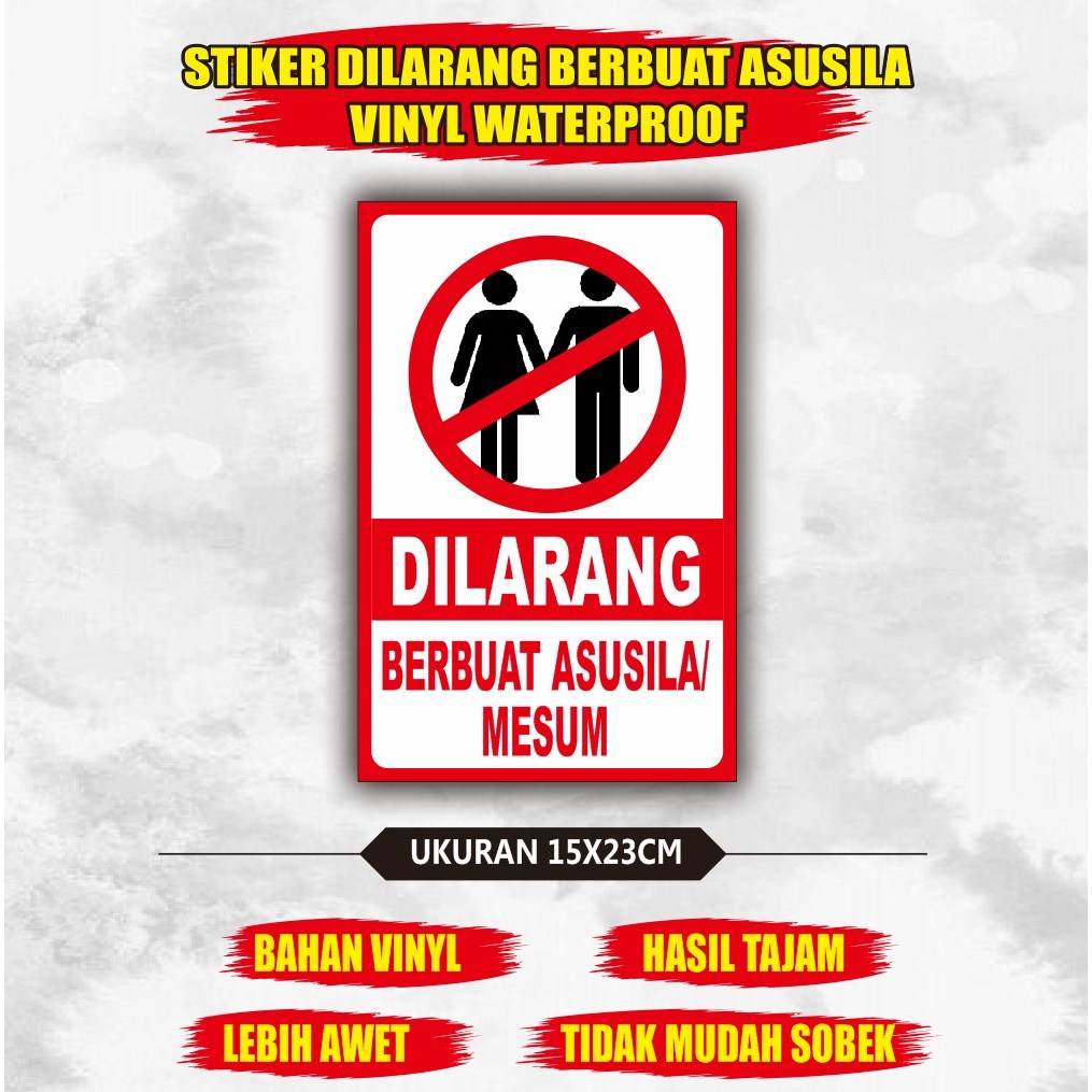 

Stiker dilarang berbuat asusila - stiker himbauan