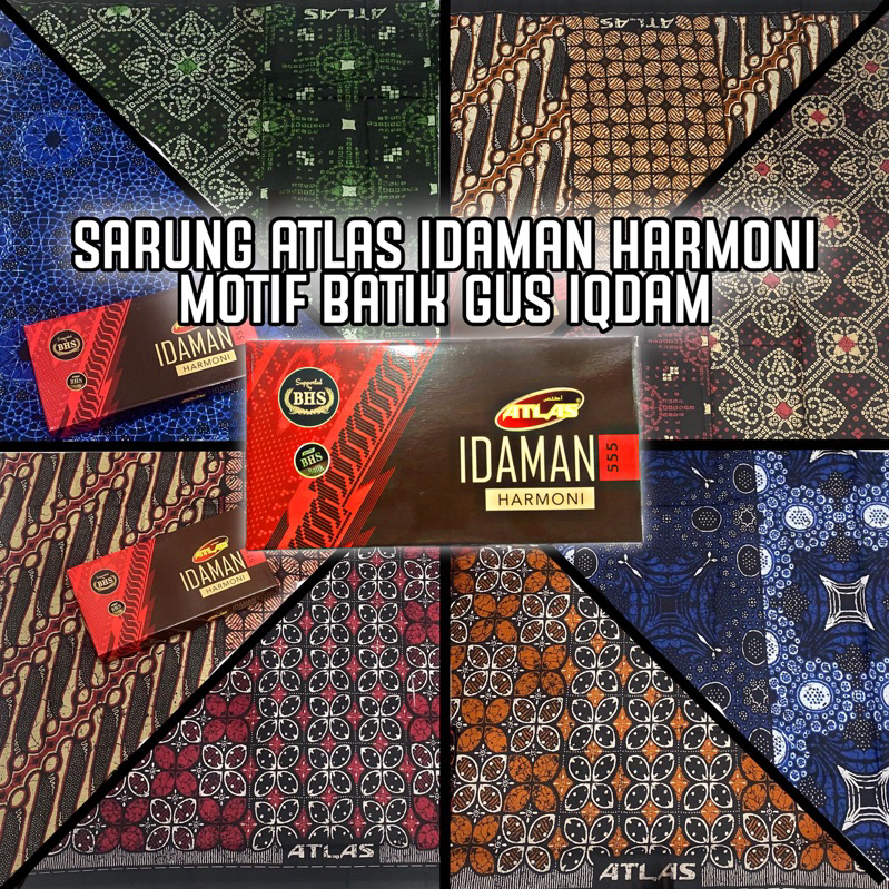 SARUNG ATLAS IDAMAN HARMONI 555 MOTIF BHS BATIK GUS IQDAM SERIES