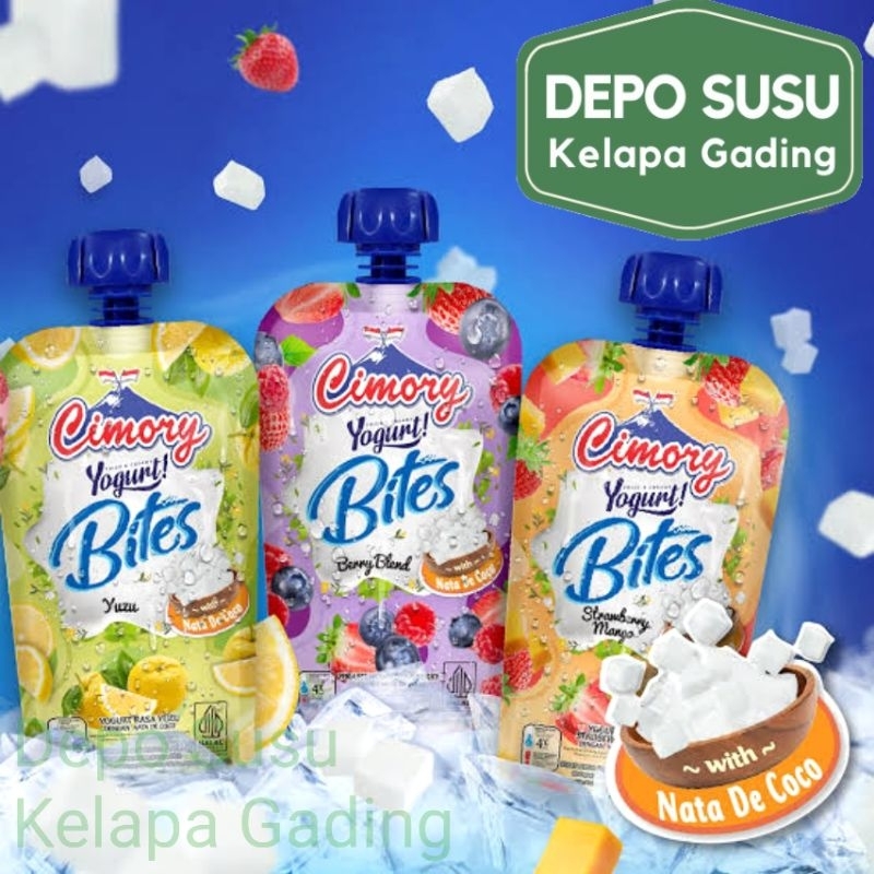 

Cimory Yogurt Bites 120gr with Nata De Coco | Squeeze Blueberry Strawberry Mango Manggo Yoghurt Yohurt Yuzu Berry Blend Lychee Sticky Rice Taro Peach 120 gr gram BPOM Halal Fresh Bite