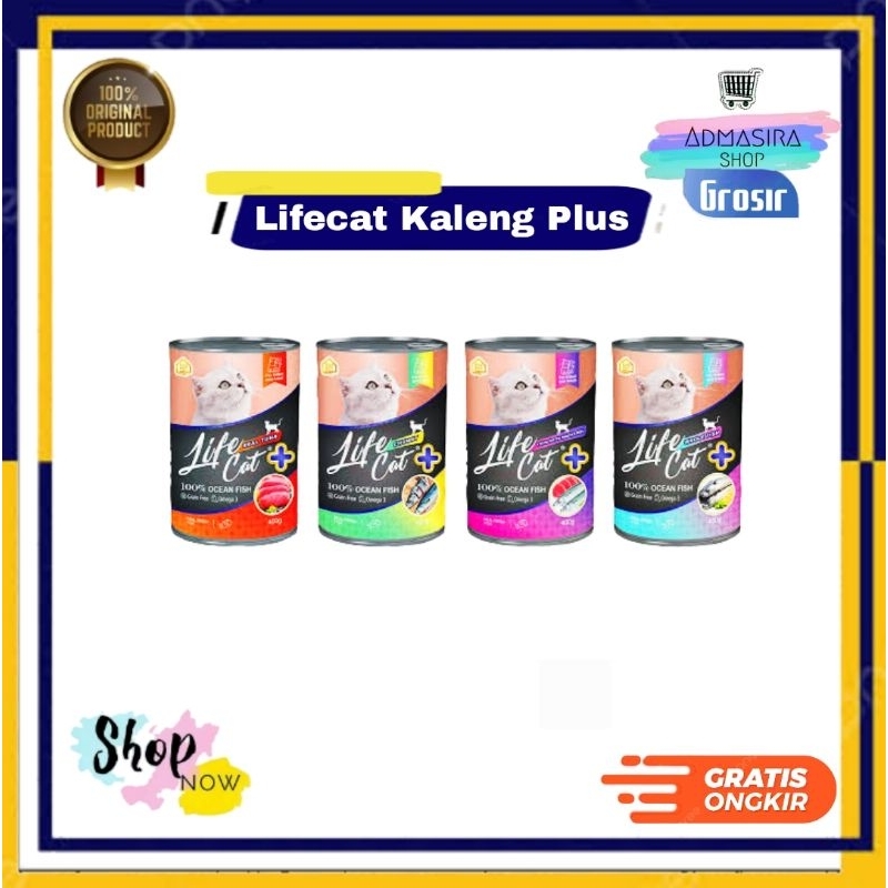 LIFECAT PLUS KALENG 400Gram Makanan Kucing Basah Lifecat Kaleng Plus 400 gram