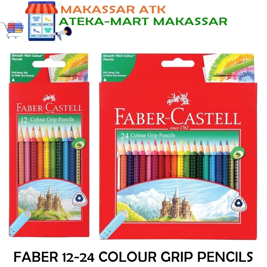 

[1SET] FABER CASTELL 12 - 24 COLOUR GRIP PENCILS (PERMANENT)