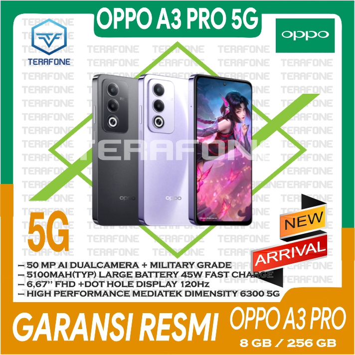 OPPO A3 PRO 5G RAM 8/256 GB GARANSI RESMI TERMURAH