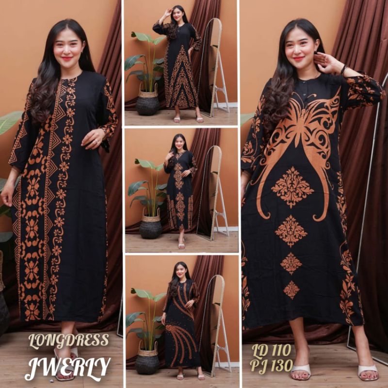 100 dapat 3 daster panjang / daster longdress aneka motif terbaru / pakaian wanita