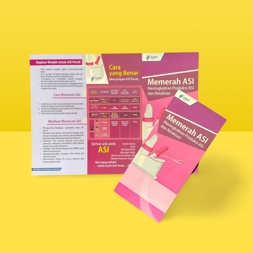 Brosur Kesehatan | Leaflet Manfaat Memerah ASI | Media Edukasi Ibu Bayi Cara Menyimpan ASI Perah
