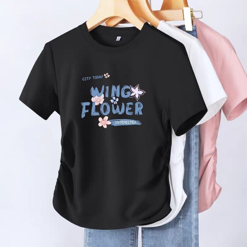 Kaos Tshirt Anak Cewek Baju Rempel Korea Anak Perempuan Usia 1 2 3 4 5 6 7 8 9 10 11 12 Tahun