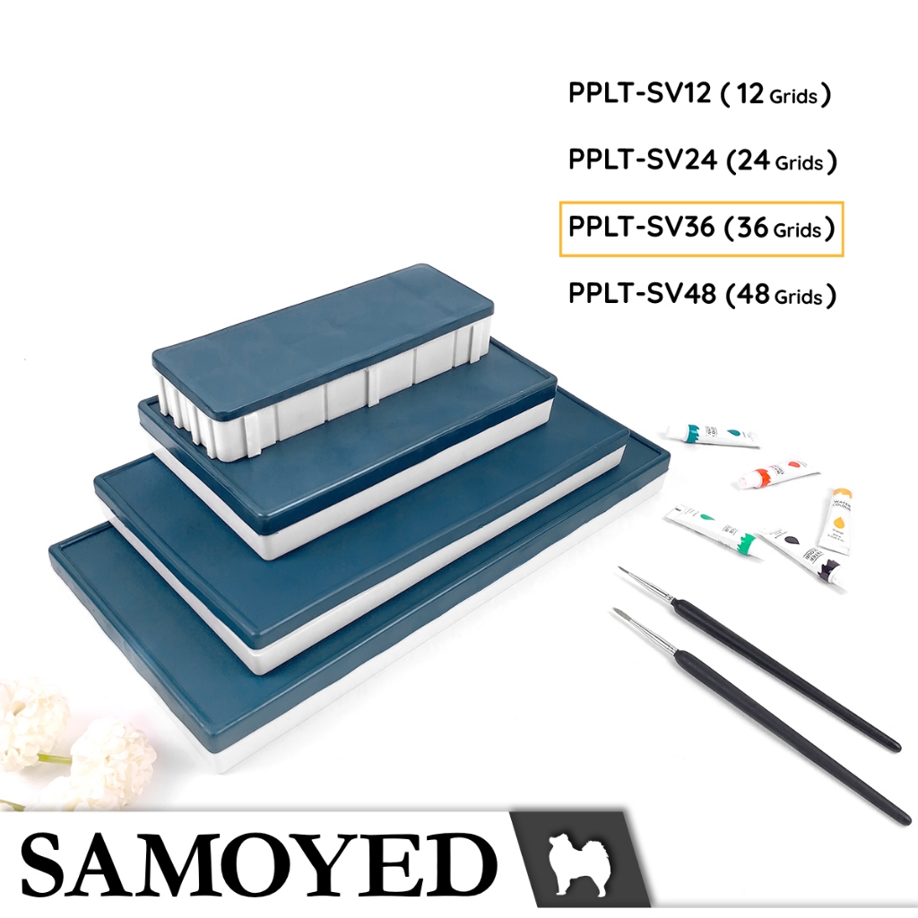 

Palet Lukis / Cat 36 Sekat / Grids / Soft Rubber Lid / Cover Paint / Painting / Painter's Palette /